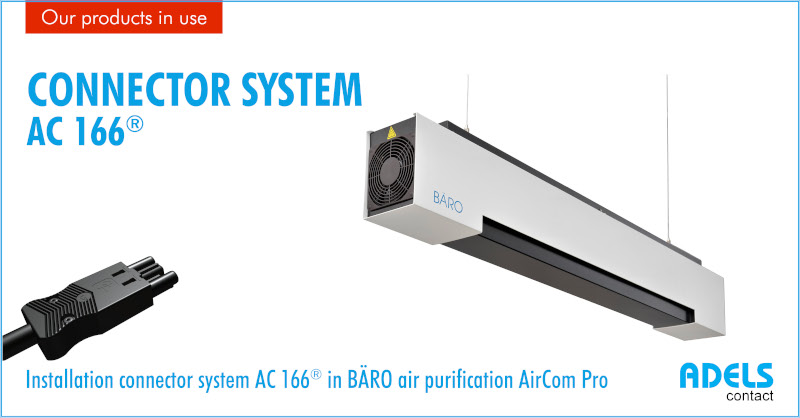 Installationssteckverbindersystem AC 166® G in BÄRO Luftreiniger AirCom Pro